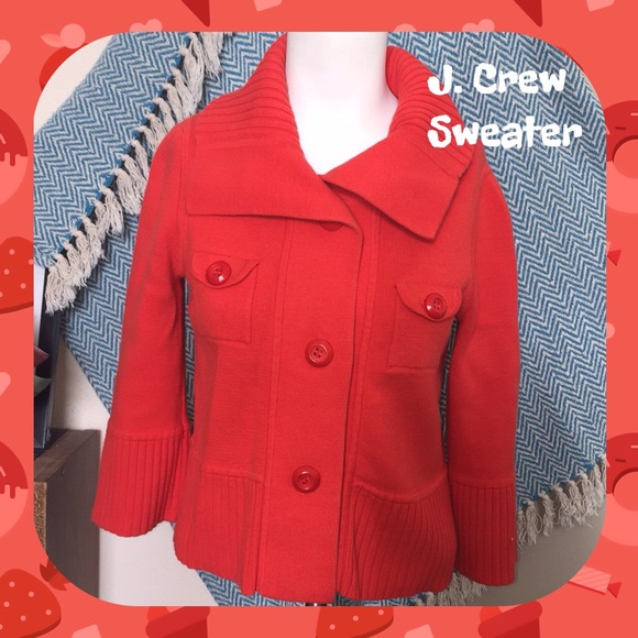 ❄️☃️Beautiful orange 🍊 J. Crew sweater☃️❄️ - Picture 2 of 8